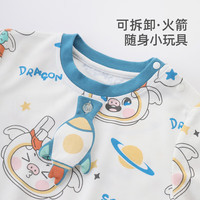 巴厘小猪(BALIPIG)婴儿短袖连体衣夏季薄款外出服绅士风哈衣爬 太空猪