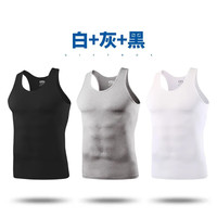 雅鹿3件装男士背心男100%纯棉夏季运动宽肩打底吸汗无袖汗衫坎肩 【白白白】纯棉背心3件 XL 【100-120斤】