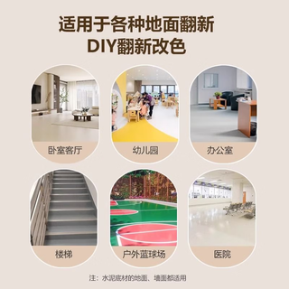 炫嘉米塔尔合一家用水性环氧地坪漆水泥地面漆耐磨室外防滑耐磨 米黄色【升级三合一高品质】 15千克【120平1遍】送工具