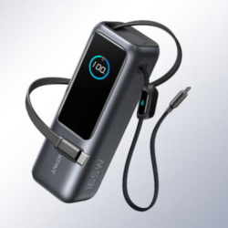 安克 A1695 自带双线移动电源 25000mAh 165W