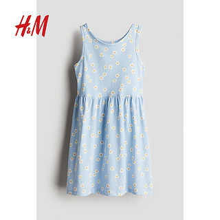 H&M HM童装女童2025春季新款洋气可爱无袖圆领印花棉质微喇裙1157735