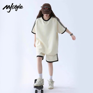 MJ STYLE短袖短裤套装女2025春夏运动休闲瑜伽家居服套装T恤三分裤