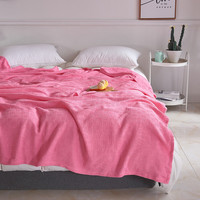 南极人(Nanjiren)A类针织全棉毛巾被纯棉空调被夏季毛毯盖毯办公室午睡毯儿童毯 粉色【A类全棉 亲肤透气】 200x230cm【A类双人毯】