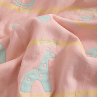 南极人（Nanjiren）A类针织全棉毛巾被纯棉空调被夏季毛毯盖毯办公室午睡毯儿童毯 动物园【全棉六层 亲肤透气】 180x200cm【A类单人毯】