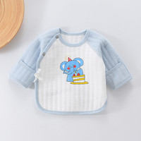 木幼事 MUYOUSHIFUSHI 婴儿保暖半背衣纯棉0-3月和尚服新生儿初宝宝秋冬季衣服无骨上衣