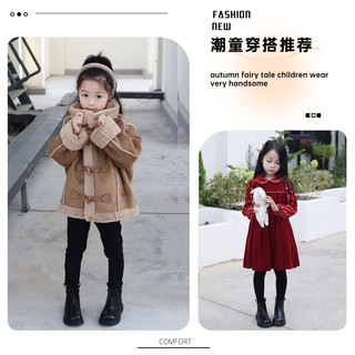 FVM女童鞋子儿童马丁短靴2024秋冬季宝宝小公主洋气加绒皮靴