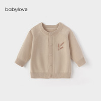 babylove婴儿针织上衣春秋纯棉毛织外套宝宝开衫百搭毛衣麦田印象