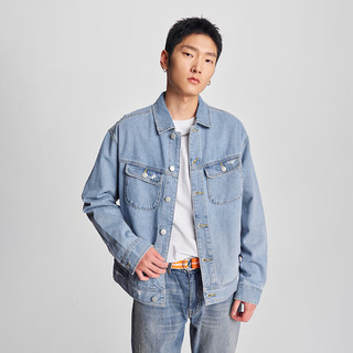 Lee24秋冬舒适版翻领男长袖牛仔夹克外套休闲潮
