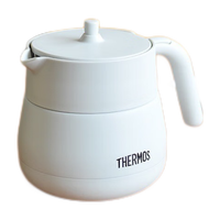膳魔师（THERMOS）膳魔师新款真空保温茶壶茶滤泡茶高颜值轻量便捷办公居家带把手 TTE-450-LGY-浅灰色 450ml