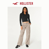 HOLLISTER春秋美拉德辣妹百搭修身POLO领长袖T恤女装KI339-3366
