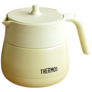 膳魔师（THERMOS）膳魔师真空保温茶壶茶滤泡茶高颜值轻量便捷办公居家带把手 TTE-450-BE-米黄色 450ml