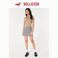 HOLLISTER 霍利斯特 春秋美拉德辣妹百搭修身POLO领长袖T恤女装KI339-3366 深棕色