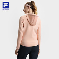 FILA 斐乐女士针织连帽外套2025春简约基础运动上衣 小桃红-PC 175/92A/XL