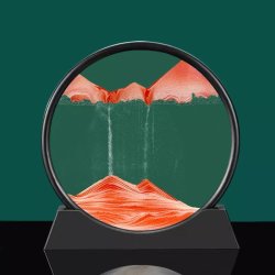 赞璐桐 流沙画摆件解压沙酒柜电视柜办公桌面装饰品艺术创意 星空蓝 中号+底座