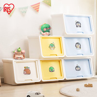 爱丽思（IRIS）儿童收纳箱塑料收纳盒玩具整理箱储物箱斜口前开叠加侧开收纳柜丝 【37L】恐龙款-黄/白色DC