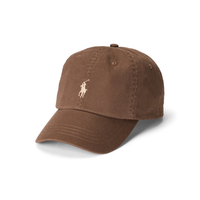 Polo Ralph Lauren拉夫劳伦棒球帽子男鸭舌帽女款刺绣遮阳防晒小马标帽子 咖啡色 米色标 均码 可调节