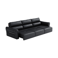  顾家家居 KUKA  智惠系列 90.YG.6319 0靠墙皮艺沙发 三人位三电动 魅影黑 310*159*97cm
