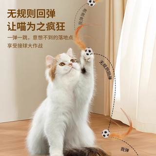 柒哦猫玩具羽毛弹力球逗猫棒自嗨球解闷消耗体力互动猫咪用品 羽毛弹力球【足球+棒球.】