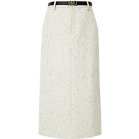 红袖小香风气质半身裙春季2024新款女装一粒扣开叉小众设计质感直筒裙 005