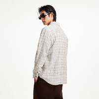 杰克·琼斯（JACK&JONES）春季新款宽松翻领格纹花呢时尚百搭长袖衬衫夹克男装2251O3032 G01 常规