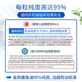 金凯撒红凯撒鱼油95%高纯度深海鱼油软胶囊omega-3成人中老年鱼油调三高 【3盒装】深海无腥味鱼油