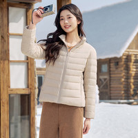 坦博尔2025年春秋新款羽绒服女轻薄短款立领休闲百搭保暖外套TB5330266A