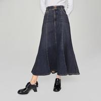 李 Lee24秋冬美颜牛仔中深蓝色女鱼尾半裙