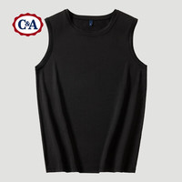 C&A白色背心运动跨栏夏季打底内穿汗衫男士无袖坎肩t恤 深灰色 M