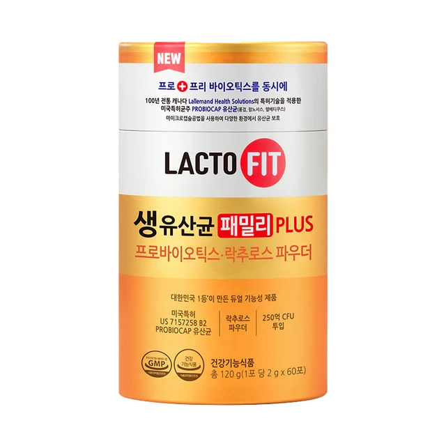 乐多飞（LACTO-FIT）韩国原装进口益生菌250亿拉曼微胶囊专利版2g*60条成人3岁以上