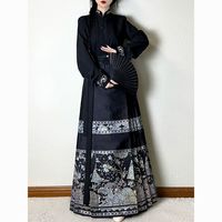 茗月萱 山河春绘 汉服女螺钿马面裙 日常套装