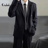 CITY制服西服套装男生韩系百搭外套正装礼服大面试西装秋
