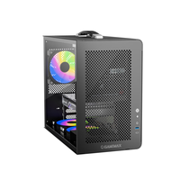游戏帝国冰魔方Mini台式电脑主机支持MATX带提手网孔散热迷你机箱