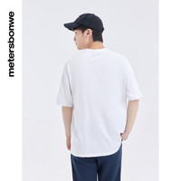 美特斯邦威短袖T恤男夏季舒适精致晕染印花舒适透气男士体恤上衣 亮白色 L 175 96A 175/L