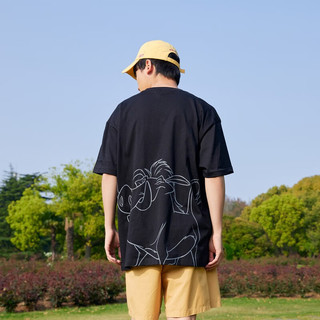 美特斯邦威重磅短袖T恤男狮子王联名纯棉印花半袖情侣上衣圆领舒适夏装男  S 165 88A