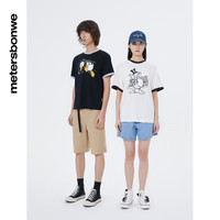 美特斯邦威短袖T恤男唐老鸭联名纯棉印花半袖装上衣圆领舒适潮流夏装 棉花糖白 S 165 88A S/165