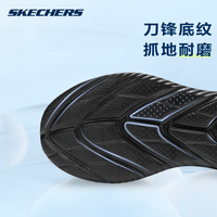 SKECHERS斯凯奇男鞋舒适减震透气运动休闲鞋网面一脚蹬跑步鞋 黑色/白色BLK 44