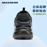 SKECHERS斯凯奇男鞋舒适减震透气运动休闲鞋网面一脚蹬跑步鞋 蓝色/白色BLMT 41.5