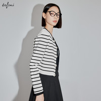 伊芙丽（eifini）【商场同款】伊芙丽条纹基础开衫2024秋装新款1F2230531S