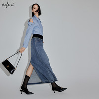 伊芙丽（eifini）伊芙丽经典牛仔半身裙2024秋装1F2240171 牛仔蓝 160/64A/M