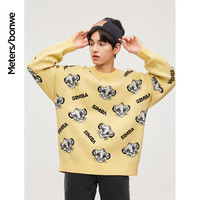 美特斯邦威毛衣冬季时尚圆领保暖男士毛衣 黄色组 XL 180 100A