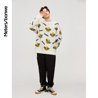 美特斯邦威毛衣冬季时尚圆领保暖男士毛衣 白色组 2XL 185 104B