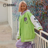 GOSKI滑雪服室内雪场防水大冰箱复古棒球服宽松单板雪服男女日常 清风蓝 XXL