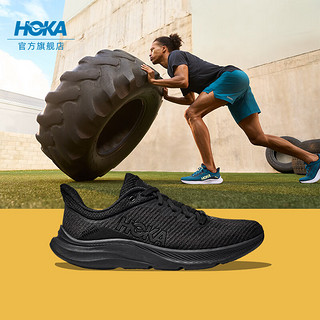 HOKA ONE ONE 男女款夏季速力马尔综合训练鞋SOLIMAR支撑稳定透气 黑色/黑色-男 42