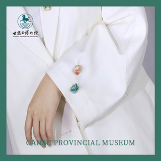 甘肃省博物馆文创胸针徽章铜镀18k金胸花配饰胸针纪念品物