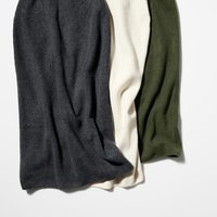 优衣库（UNIQLO）女装3D souffle yarn舒芙蕾针织裙半身裙软糯469485 56 橄榄色 155/62A/S