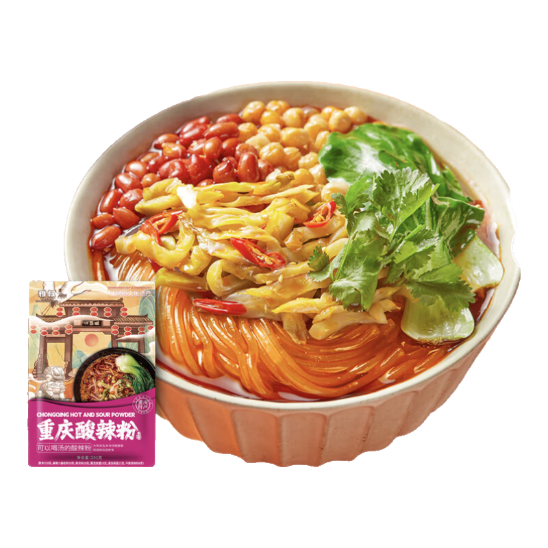 雅叔酸辣粉地道重庆川渝风味酸辣粉鲜红薯粉粗粉方便速食