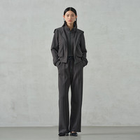 阿依莲运动风假两件卫衣套装女2025春季休闲开衫卫裤 摩卡灰 S