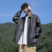 MTVO迈特优美式PU皮夹克男秋冬季2024潮牌宽松复古机车服外套