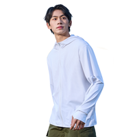 班尼路冰丝防晒衣男款夏季白色凉感轻薄皮肤衣外套宽松钓鱼服男C