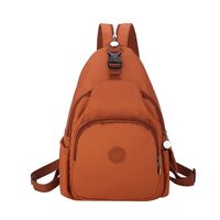 韩版尼龙布时尚百搭双肩包女2024潮流简约胸包女士休闲小背包 黑色